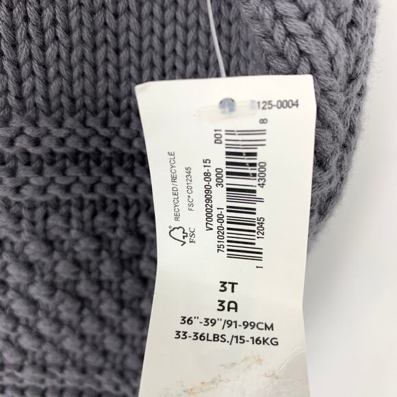 Old Navy Poncho Cowl Neck Girls Size 3T Gray Pullover NEW - Picture 6 of 7